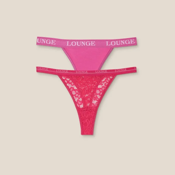 Lounge Underwear Balcony/Triangle Strings (Pack de 2) en Édition Limitée - Rose Flash Sale