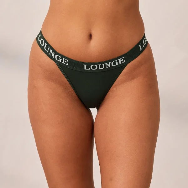 Lounge Underwear Bamboo Triangle String - Vert Sapin Sale