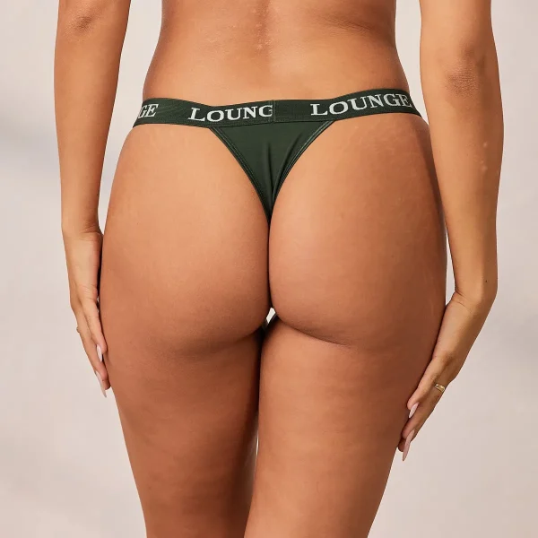 Lounge Underwear Bamboo Triangle String - Vert Sapin Sale