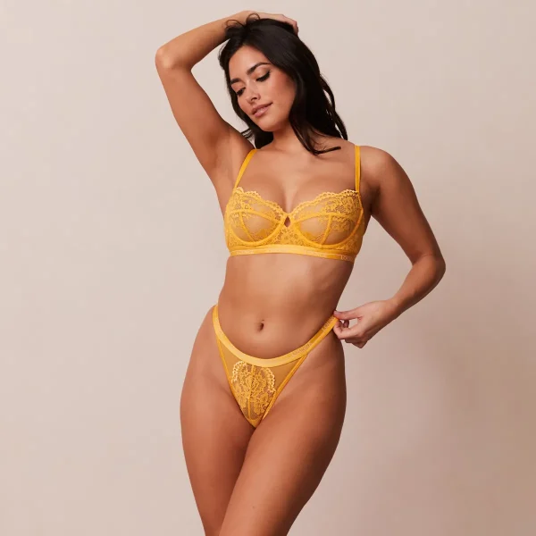 Lounge Underwear Blossom Balcony Soutien-Gorge - Jaune moutarde Flash Sale