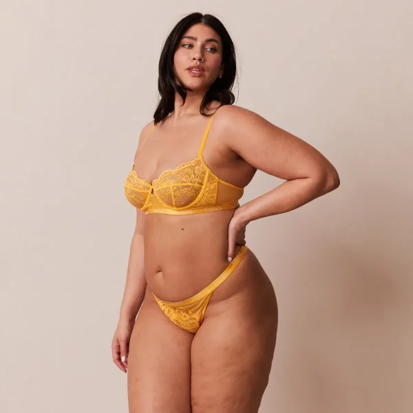 Lounge Underwear Blossom Balcony Soutien-Gorge - Jaune moutarde Flash Sale