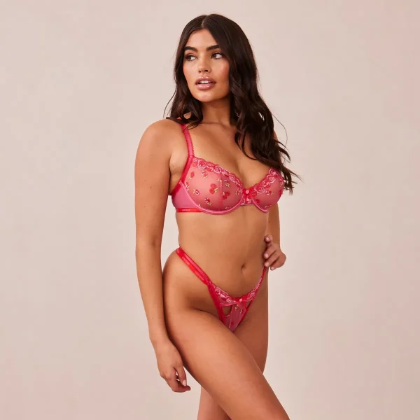 Lounge Underwear Blush Embroidered Balcony Soutien-Gorge - Rose vif Fashion