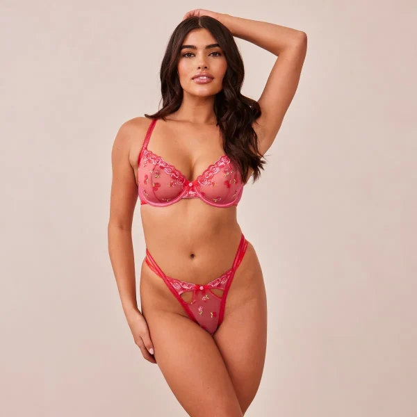 Lounge Underwear Blush Embroidered Balcony Soutien-Gorge - Rose vif Fashion