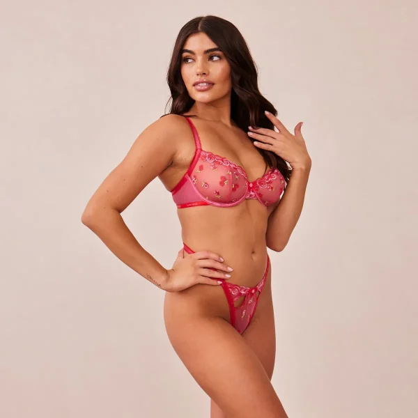 Lounge Underwear Blush Embroidered Balcony Soutien-Gorge - Rose vif Fashion