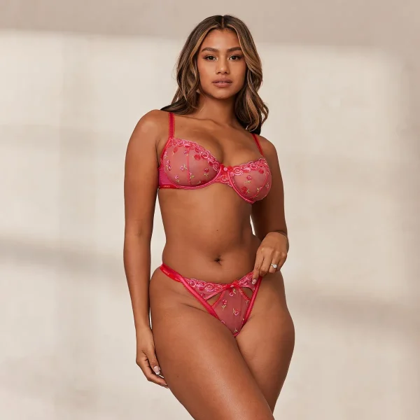 Lounge Underwear Blush Embroidered Balcony Soutien-Gorge - Rose vif Fashion