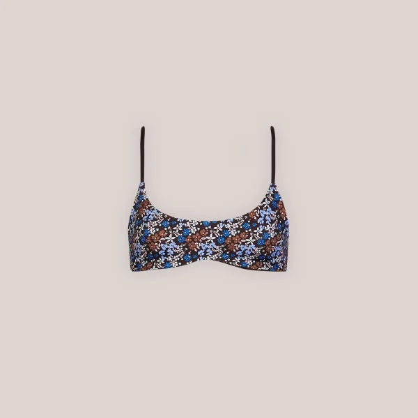 Lounge Underwear Brassière Haut de Bikini Réversible - Marron/Floral Marron/Floral Sale