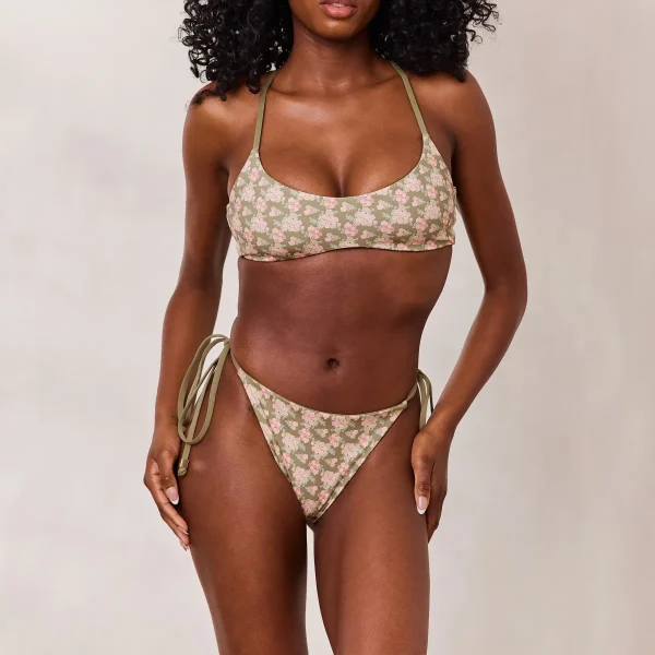 Lounge Underwear Brassière Haut de Bikini Réversible - Vert/Floral Vert/Floral Outlet