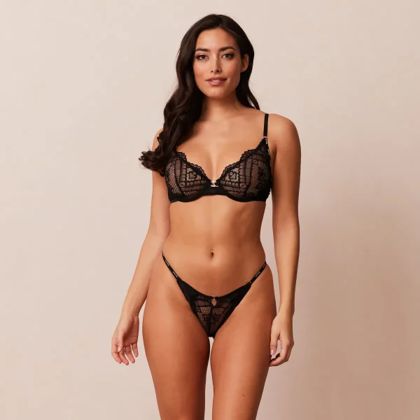 Lounge Underwear Charmed Balcony Soutien-Gorge - Noir Discount