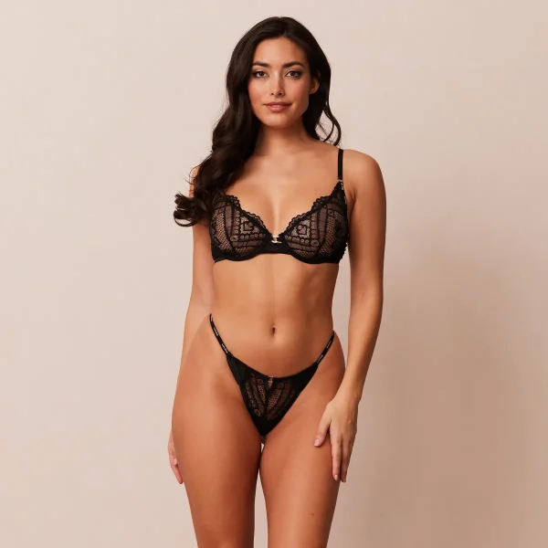 Lounge Underwear Charmed Balcony Soutien-Gorge - Noir Discount