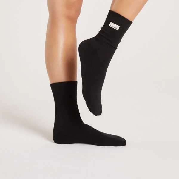 Lounge Underwear Chaussettes Logo Crew (Pack de 2) - Noir Flash Sale