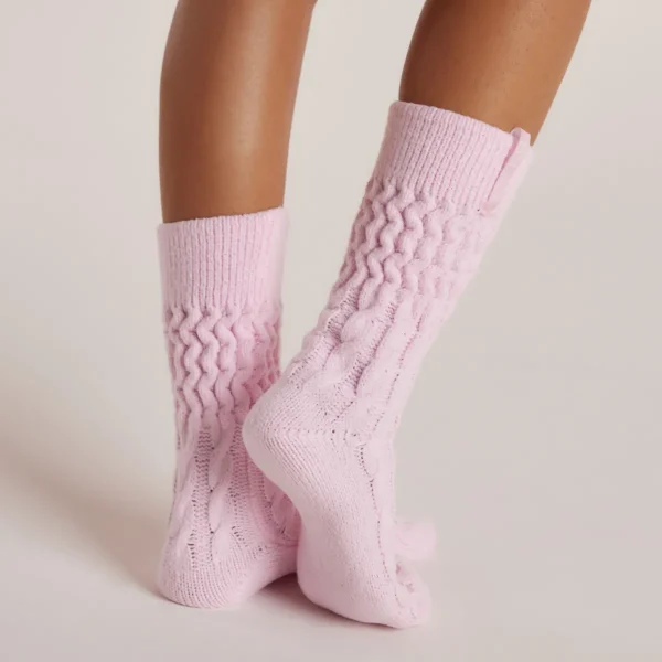 Lounge Underwear Chaussettes Tricotées Snug - Rose Outlet