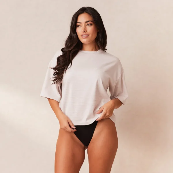 Lounge Underwear Classic Fleece Oversize Haut de Pyjama - Crème Online