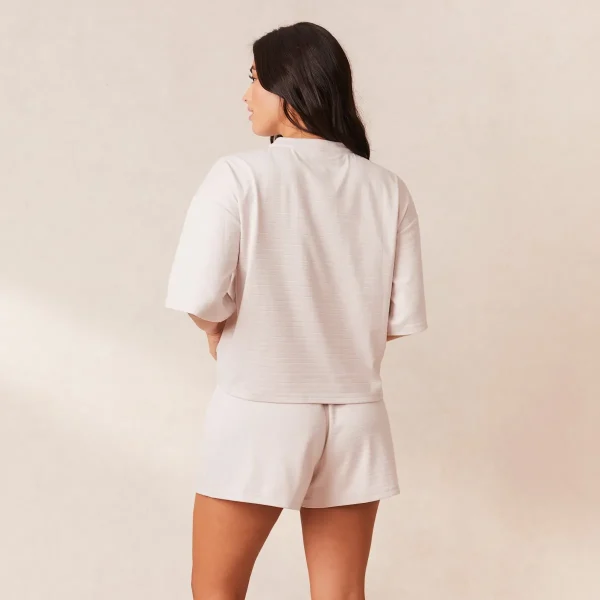 Lounge Underwear Classic Fleece Oversize Haut de Pyjama - Crème Online