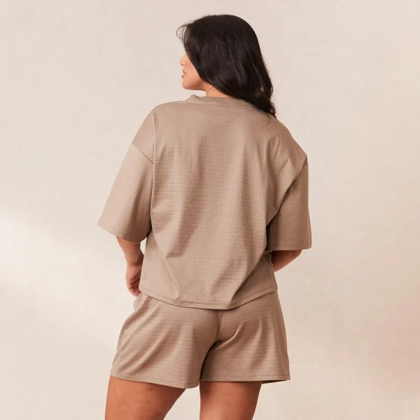 Lounge Underwear Classic Fleece Oversize Haut de Pyjama - Nude Outlet