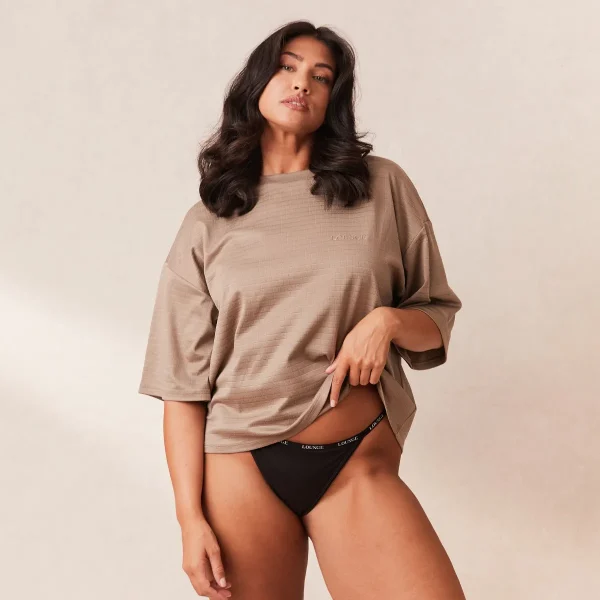 Lounge Underwear Classic Fleece Oversize Haut de Pyjama - Nude Outlet