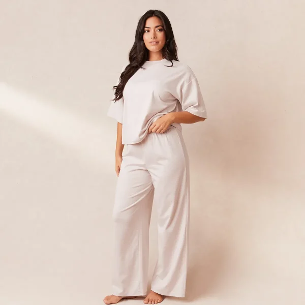 Lounge Underwear Classic Fleece Oversize Pantalon de Pyjama - Crème Online