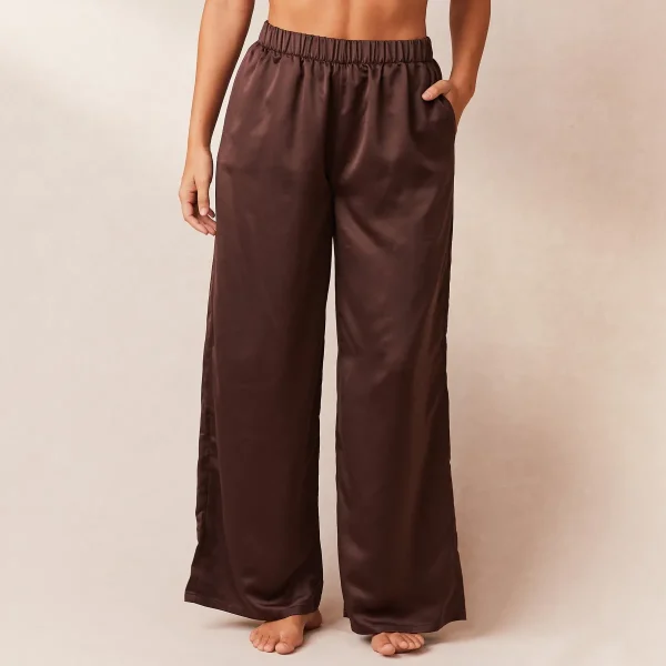 Lounge Underwear Classic Satin Pantalon de Pyjama - Chocolat Flash Sale