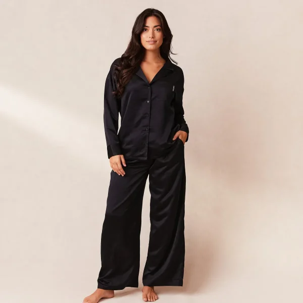 Lounge Underwear Classic Satin Pantalon de Pyjama - Noir Best Sale