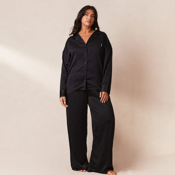 Lounge Underwear Classic Satin Pantalon de Pyjama - Noir Best Sale