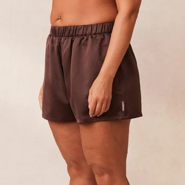 Lounge Underwear Classic Satin Short de Pyjama - Chocolat Clearance