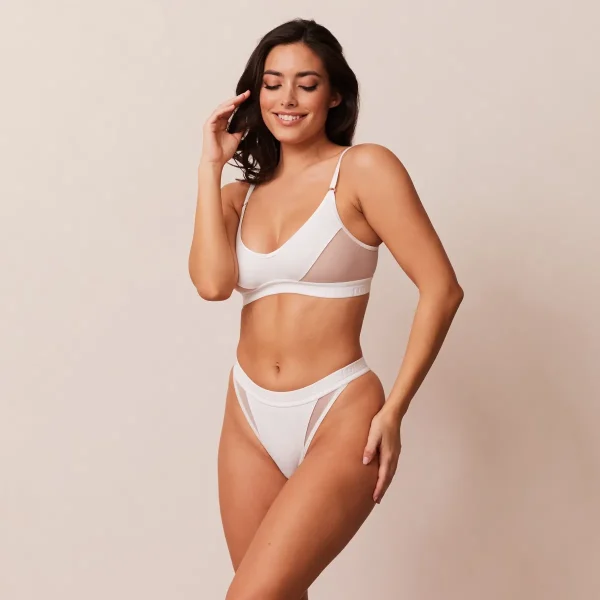 Lounge Underwear Contour Mesh Soutien-Gorge - Blanc Shop