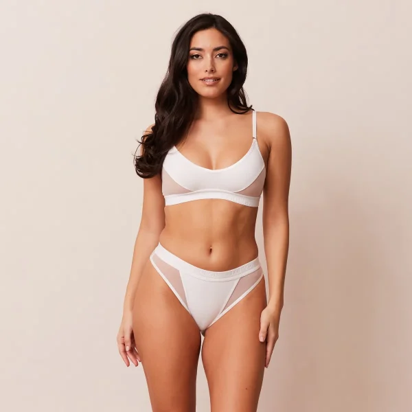 Lounge Underwear Contour Mesh Soutien-Gorge - Blanc Shop