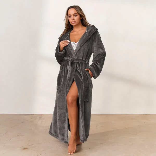 Lounge Underwear Cuddle Me Robe de Chambre - Charbon Online