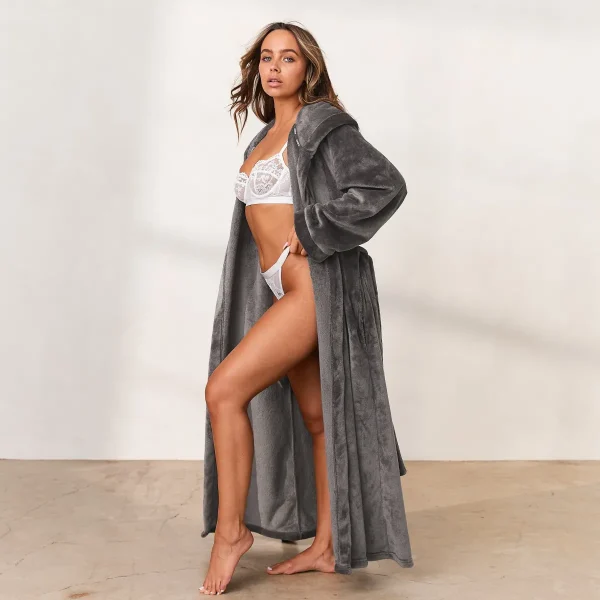 Lounge Underwear Cuddle Me Robe de Chambre - Charbon Online