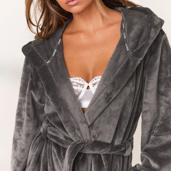 Lounge Underwear Cuddle Me Robe de Chambre - Charbon Online