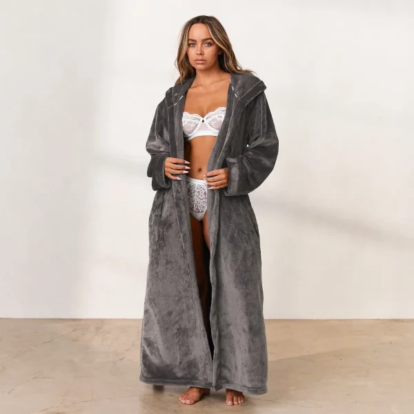 Lounge Underwear Cuddle Me Robe de Chambre - Charbon Online