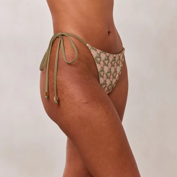 Lounge Underwear Culotte de Bikini à Nouer Réversible - Vert/Floral Vert/Floral Outlet