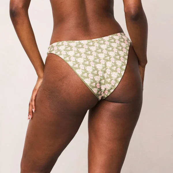 Lounge Underwear Culotte de Bikini Réversible - Vert/Floral Vert/Floral Clearance