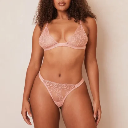 Lounge Underwear Embroidered Triangle Soutien-Gorge - Rose Online