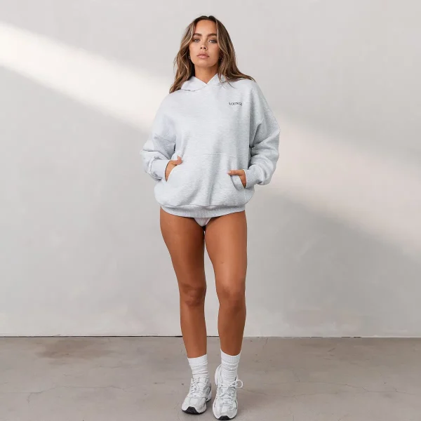 Lounge Underwear Essential Sweat à Capuche Oversize - Gris Givré New