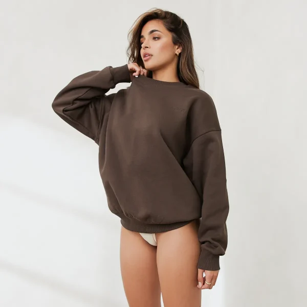 Lounge Underwear Essential Sweat Ras du cou - Expresso Fashion