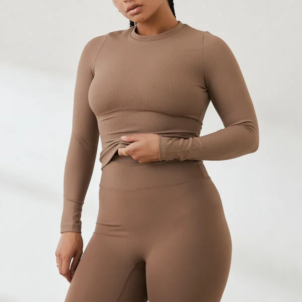 Lounge Underwear Essential Top Manches Longues Côtelé - Café Store