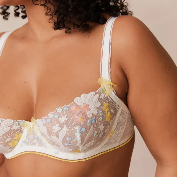 Lounge Underwear Fleur Balcony Soutien-Gorge - Blanc et Jaune Store