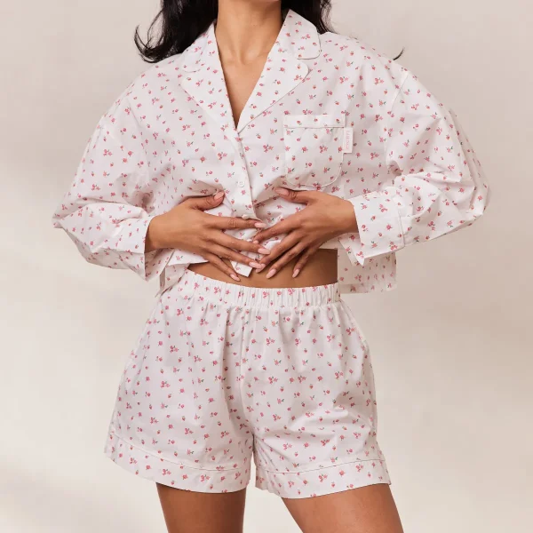 Lounge Underwear Floral Short de Pyjama - Imprimé Blanc Store