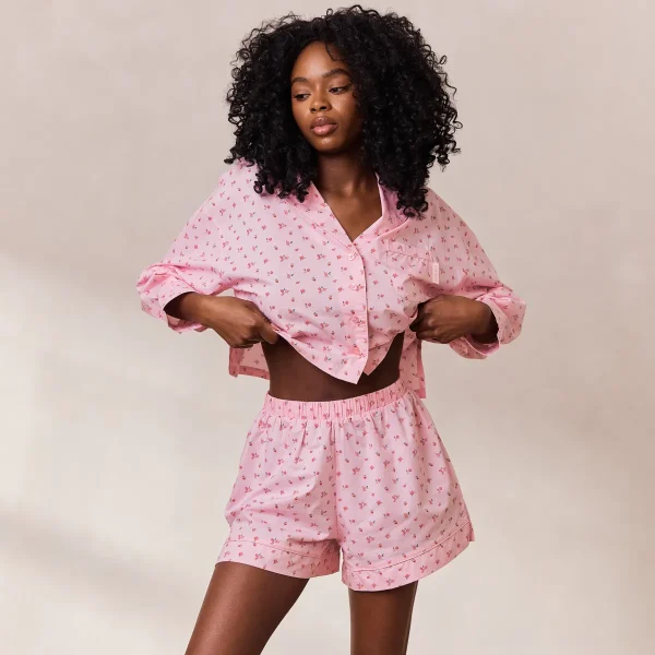 Lounge Underwear Floral Short de Pyjama - Imprimé Rose Sale