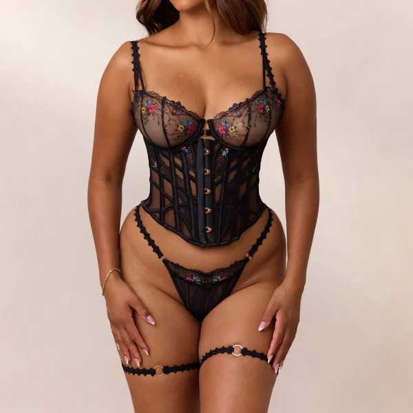 Lounge Underwear Intimates Corset Adrianna (Ensemble) - Noir Shop