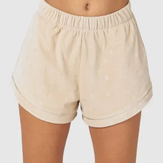 Lounge Underwear Luxury Embossed Shorts de Pyjama - Beige Best Sale