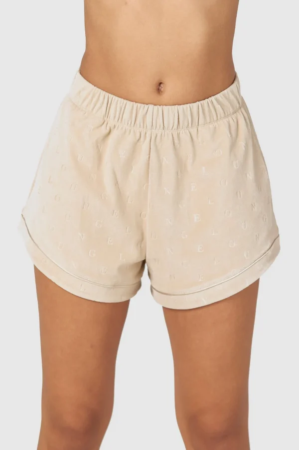 Lounge Underwear Luxury Embossed Shorts de Pyjama - Beige Best Sale