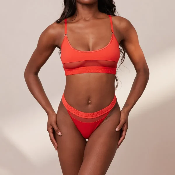 Lounge Underwear Mesh Soutien-Gorge - Rouge Discount