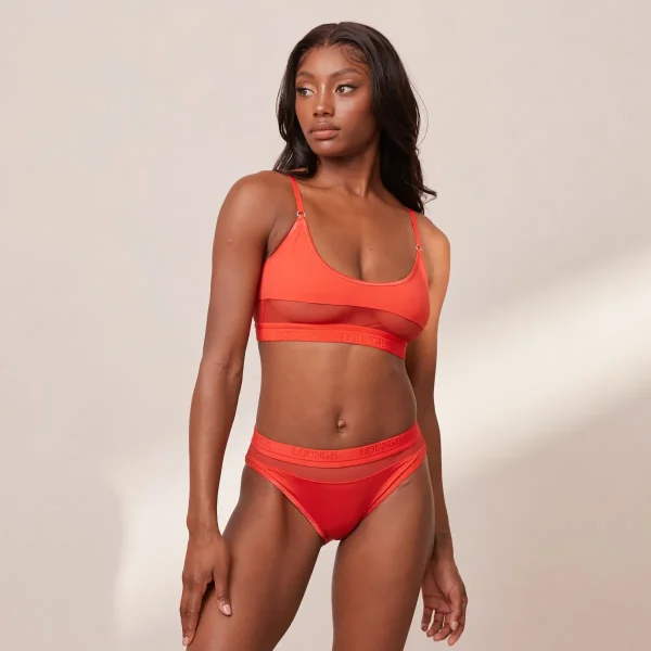 Lounge Underwear Mesh Soutien-Gorge - Rouge Discount