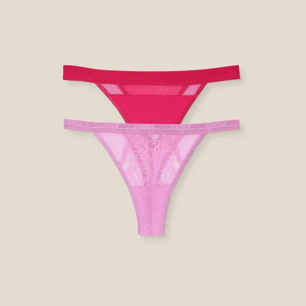 Lounge Underwear Mesh/Royal String Strings (Pack de 2) en Édition Limitée - Rose Online