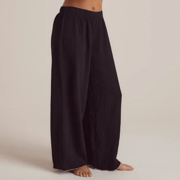 Lounge Underwear Pantalon de Pyjama Crinkle - Noir Discount