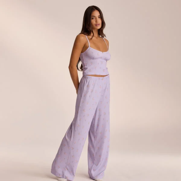 Lounge Underwear Pantalon de Pyjama Pointelle - Lilas Floral Store