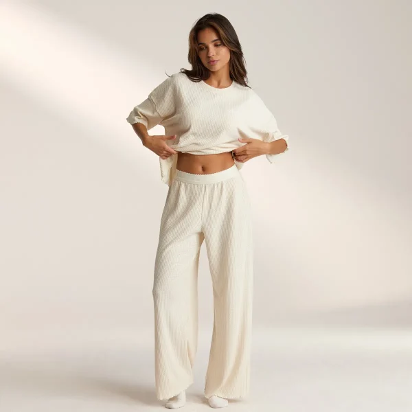 Lounge Underwear Pantalon de Pyjama Soft Waffle - Cream Crème Store