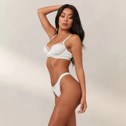 Lounge Underwear Ribbed Balcony Soutien-Gorge - Blanc Outlet