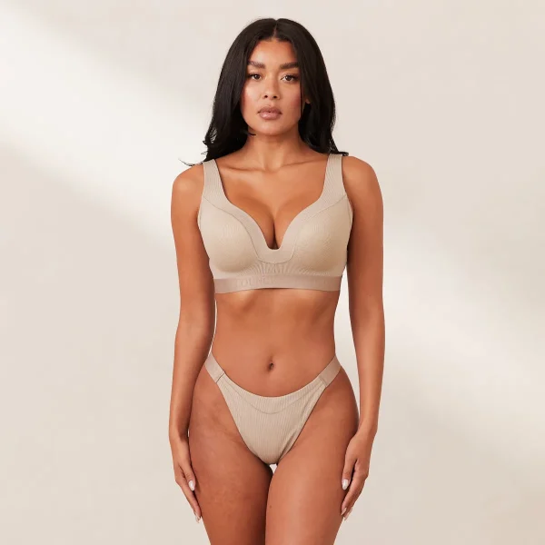 Lounge Underwear Ribbed Mindful Soutien-Gorge - Beige Sale